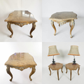 French Louis Xv Style Marble Top Coffee Table Set