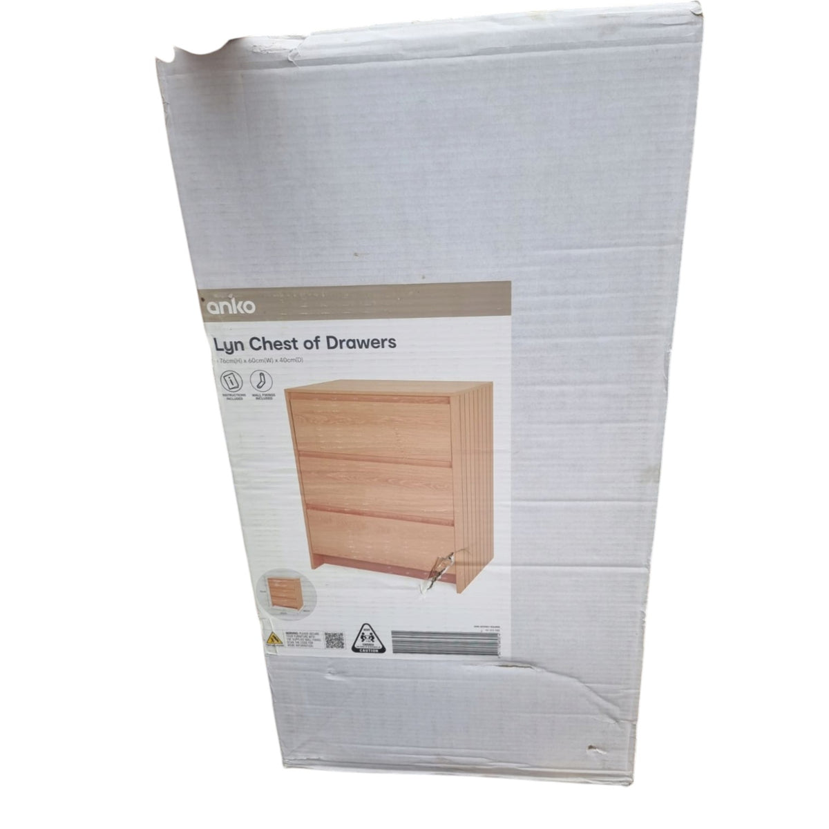 3-Drawer Anko Lyn Chest Of Drawers X2 Available - Brand New In Box