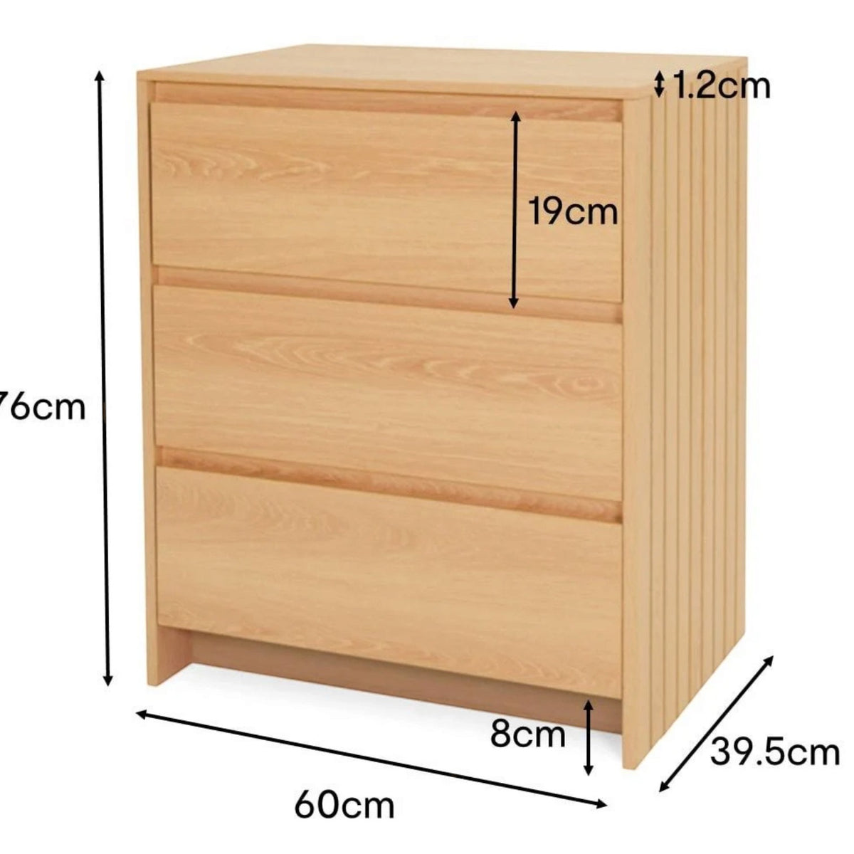 3-Drawer Anko Lyn Chest Of Drawers X2 Available - Brand New In Box