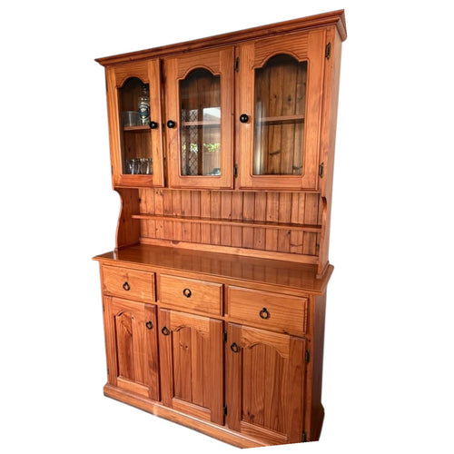 3 Door SOLID Pine Buffet And Hutch