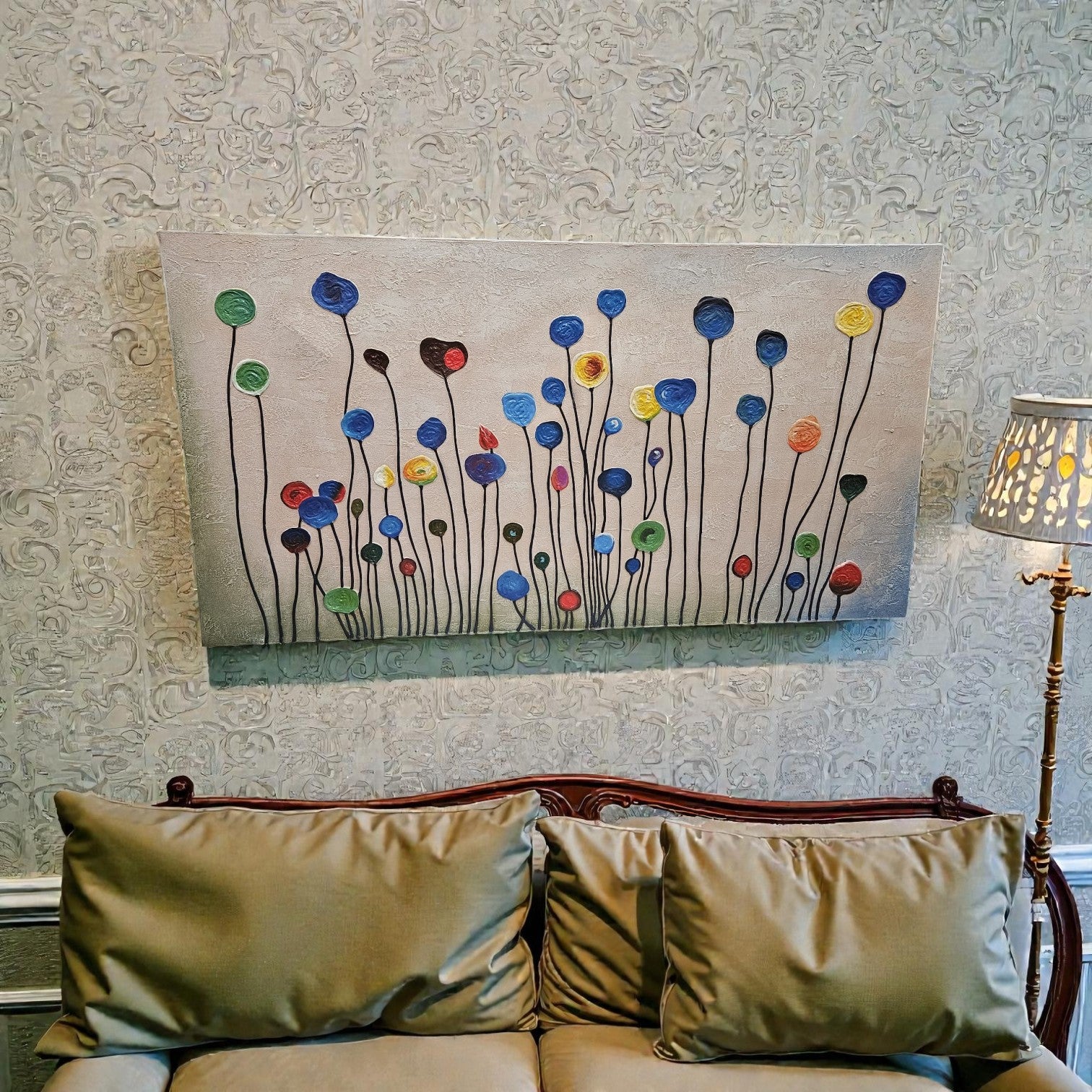 Abstract Canvas Painting (Dimensions: 80x150x4)