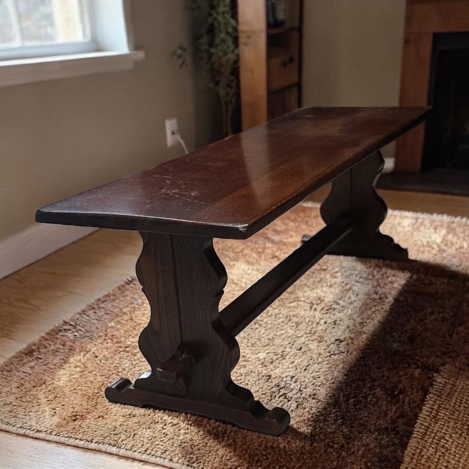 Antique French Refectory Trestle Table - Bench