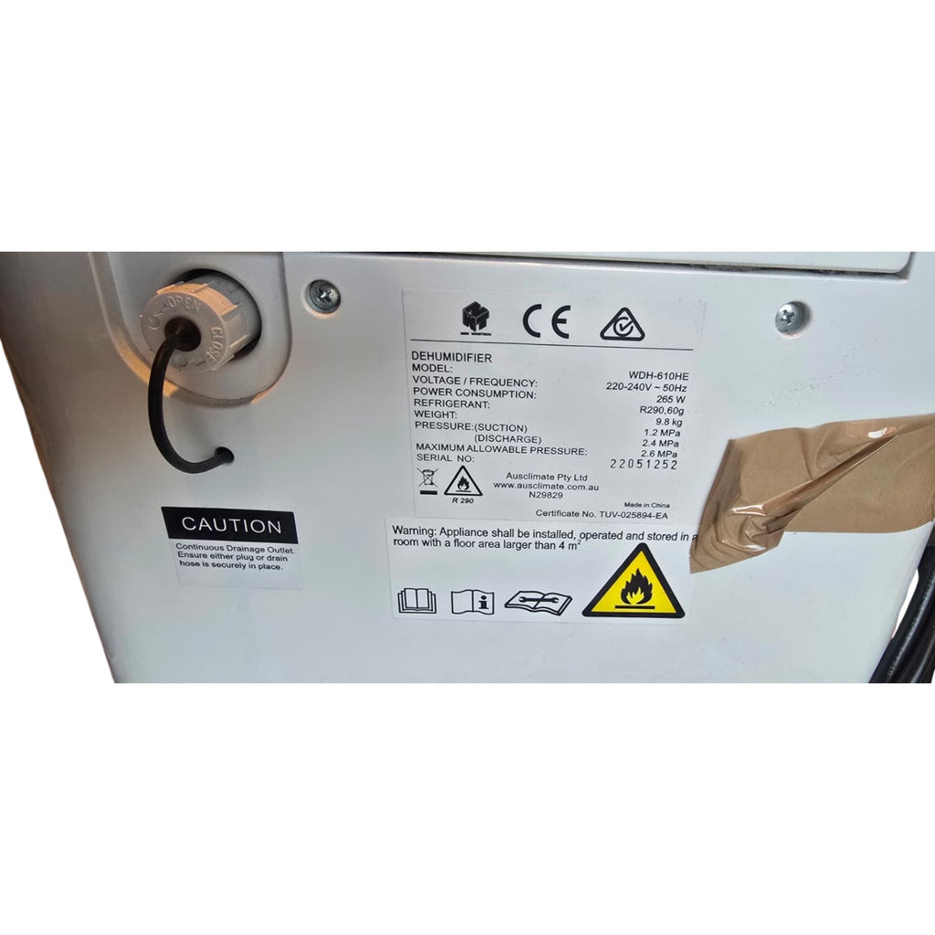Ausclimate NWT Compact 12L Dehumidifier (Model WDH-610HE)