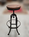 Axle Adjustable Swivel Bar Stool