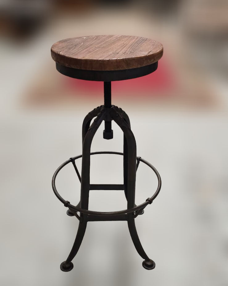 Axle Adjustable Swivel Bar Stool