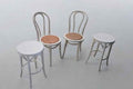 White Bentwood Chairs With Stools