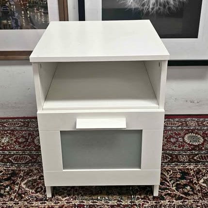 BRIMNES Bedside table, white, 39x41x53 cm