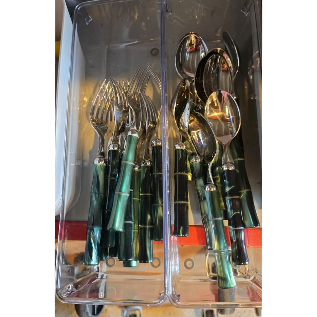 Bamboo-Style Stainless Steel Cutlery 9x Forks, 11x Spoons, 1x Knife $6 Each