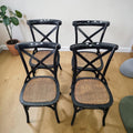Black French Country-Style CrossBack Dining Chairs (Priced Each)