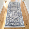 Blue Persian-Inspired Floral Pattern Flatweave Rug (Dimensions: 180 X 80cm)