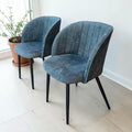 Blue Velvet Upholstered Dining Chairs ($75 Each)