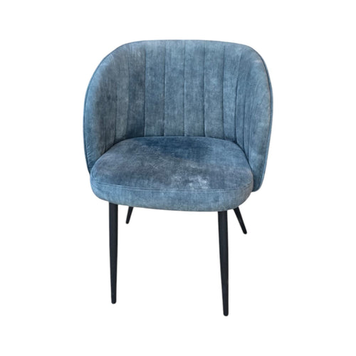 Blue Velvet Upholstered Dining Chairs ($75 Each)