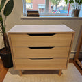 Boori Modular 3 Drawer Chest In A Natural Beech Finish (Dimensions: 73x80x48)