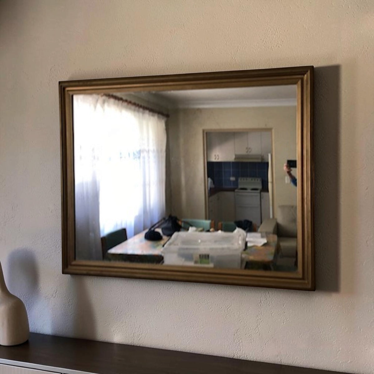 Bronze Finish Large Rectangular Wall Mirror