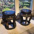 Chinese Black Lacquered Wooden Stools / Side Tables (47x38 Round ) (Prices Each)