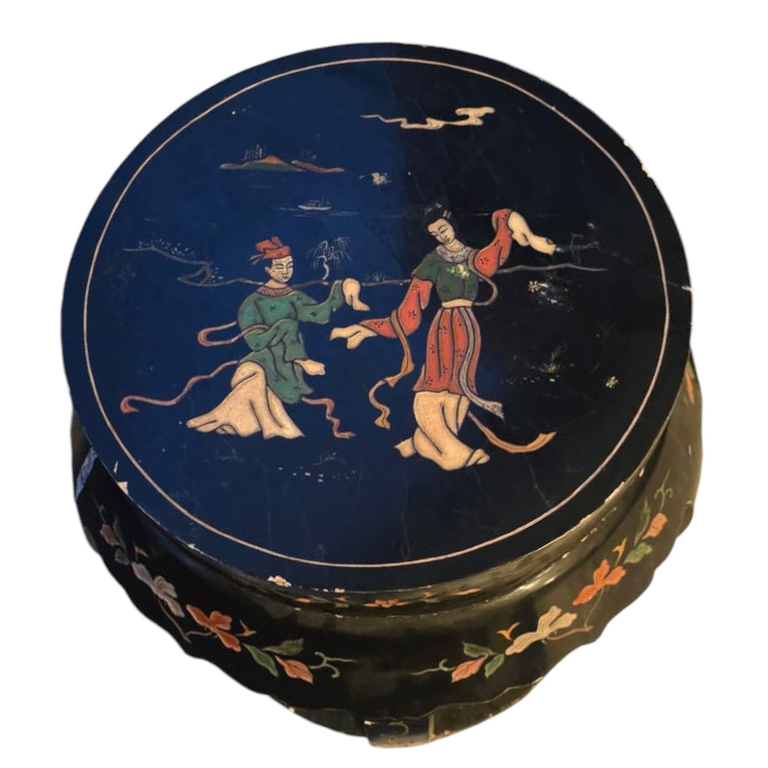 Chinese Black Lacquered Wooden Stools / Side Tables (47x38 Round ) (Prices Each)