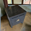 Chinese Style Black Lacquered Wood Cabinet (Dimensions: 55x50x50)