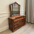Classic Ornate Wooden Dresser With Mirror - Matching Side Tables Available