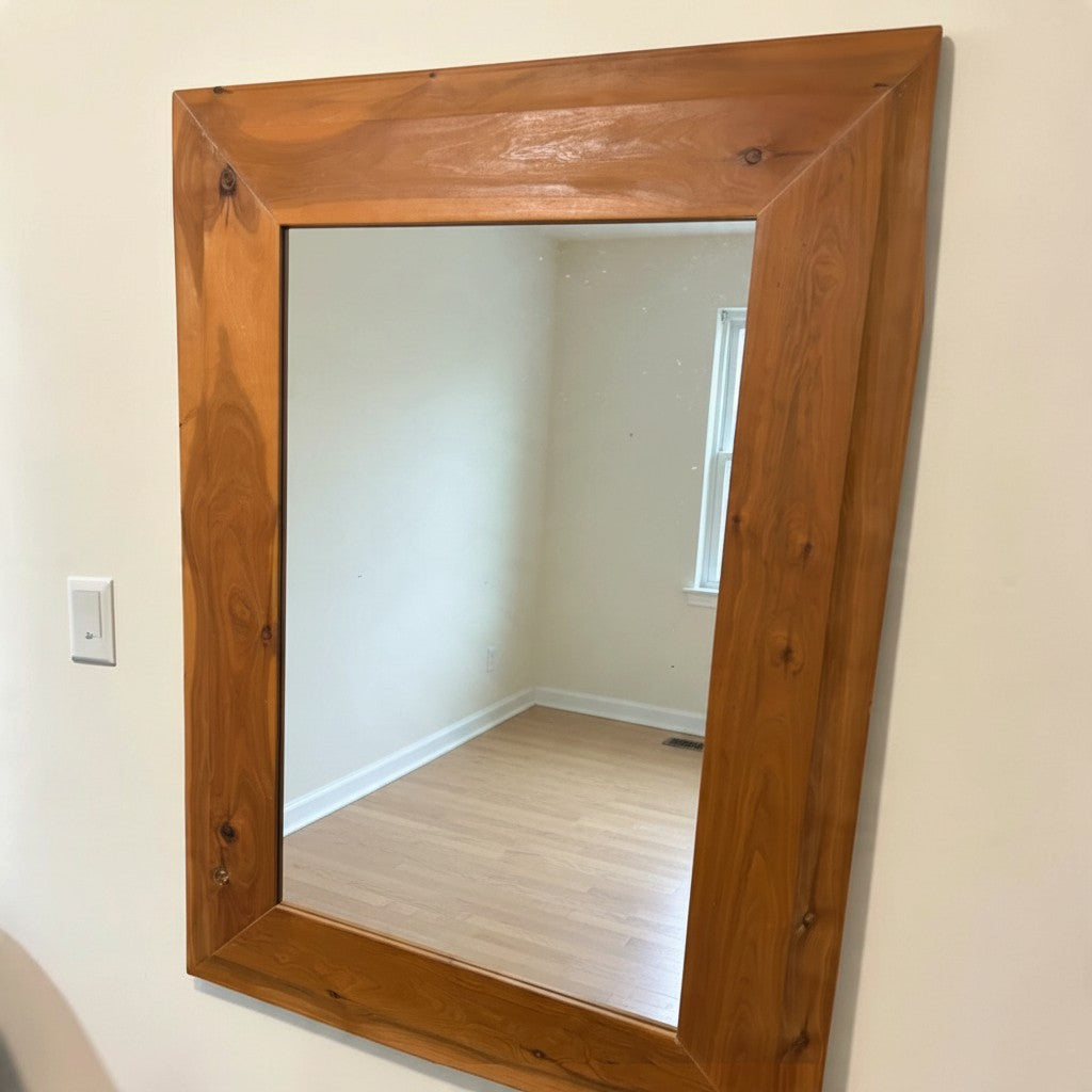 Classic Warm Pine Rectangular Accent Mirror