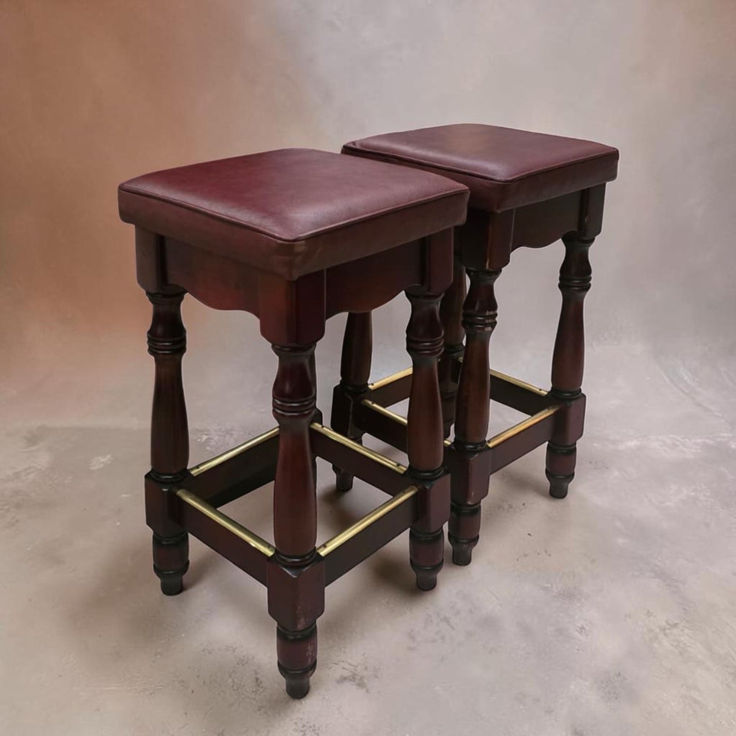 Colonial Style Bar Stools (Dimensions: 70x34x34) 35 Each