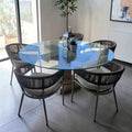 Concrete outdoor Table with Glass top