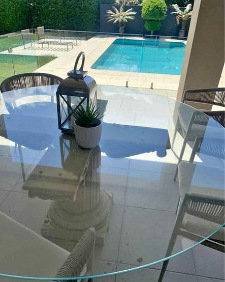 Concrete outdoor Table with Glass top