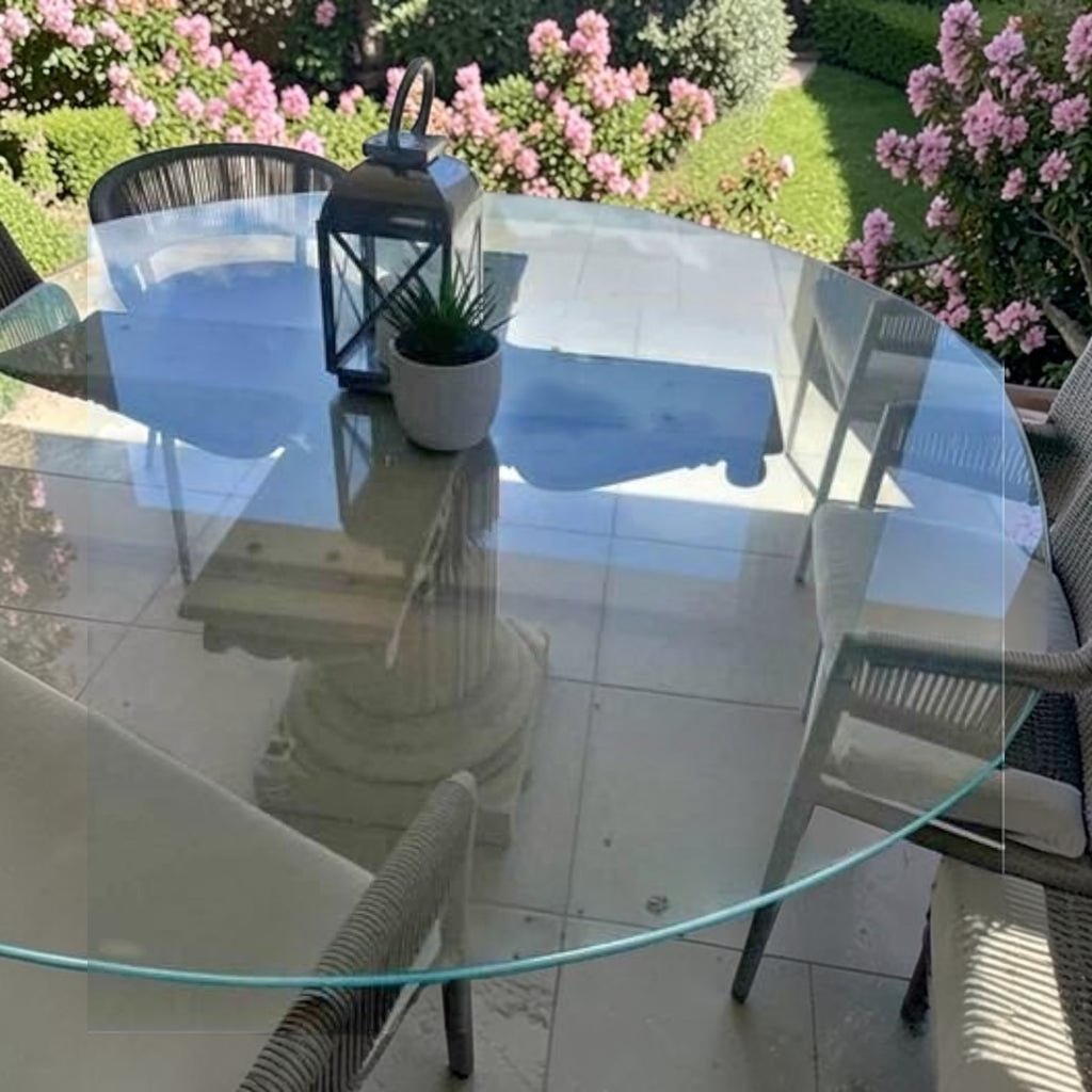 Concrete outdoor Table with Glass top