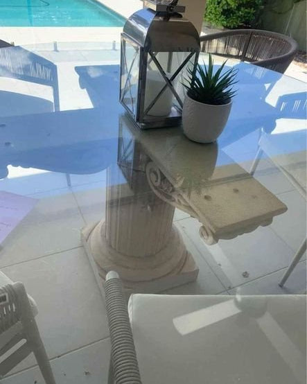 Concrete outdoor Table with Glass top