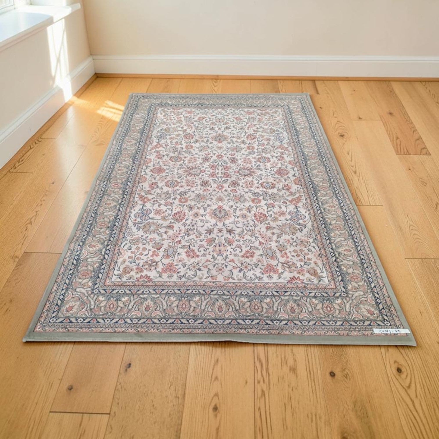 Cream-Rose Traditional Floral Persian-Style Area Rug (Dimensions 290 X 200cm)