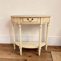 Cream Painted Demi Lune (Half-moon) Hall Table (Dimensions: 77x83x35)