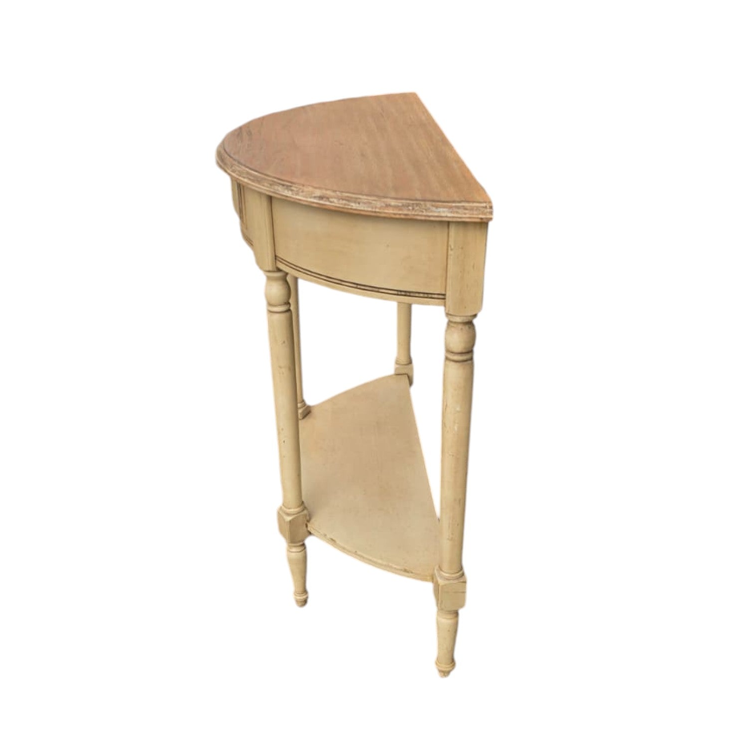 Cream Painted Demi Lune (Half-moon) Hall Table (Dimensions: 77x83x35)