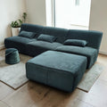 Dark Green Velvet Modular Sofa Feature With Ottoman (Dimensions: 75x95x265)