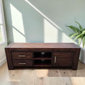 Dark Wood TV Unit - Entertainment Unit (Dimensions: 60x180x48)
