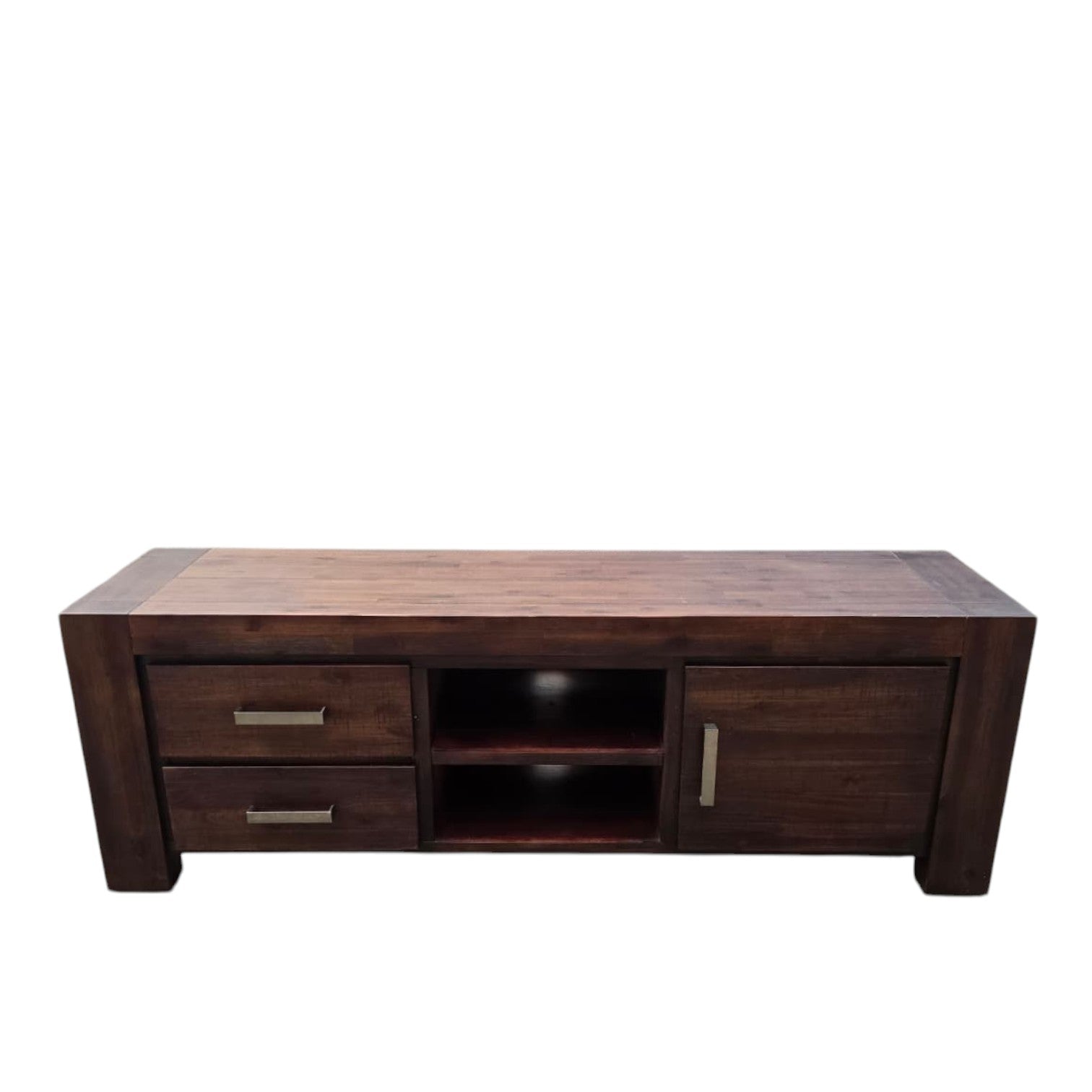 Dark Wood TV Unit - Entertainment Unit (Dimensions: 60x180x48)