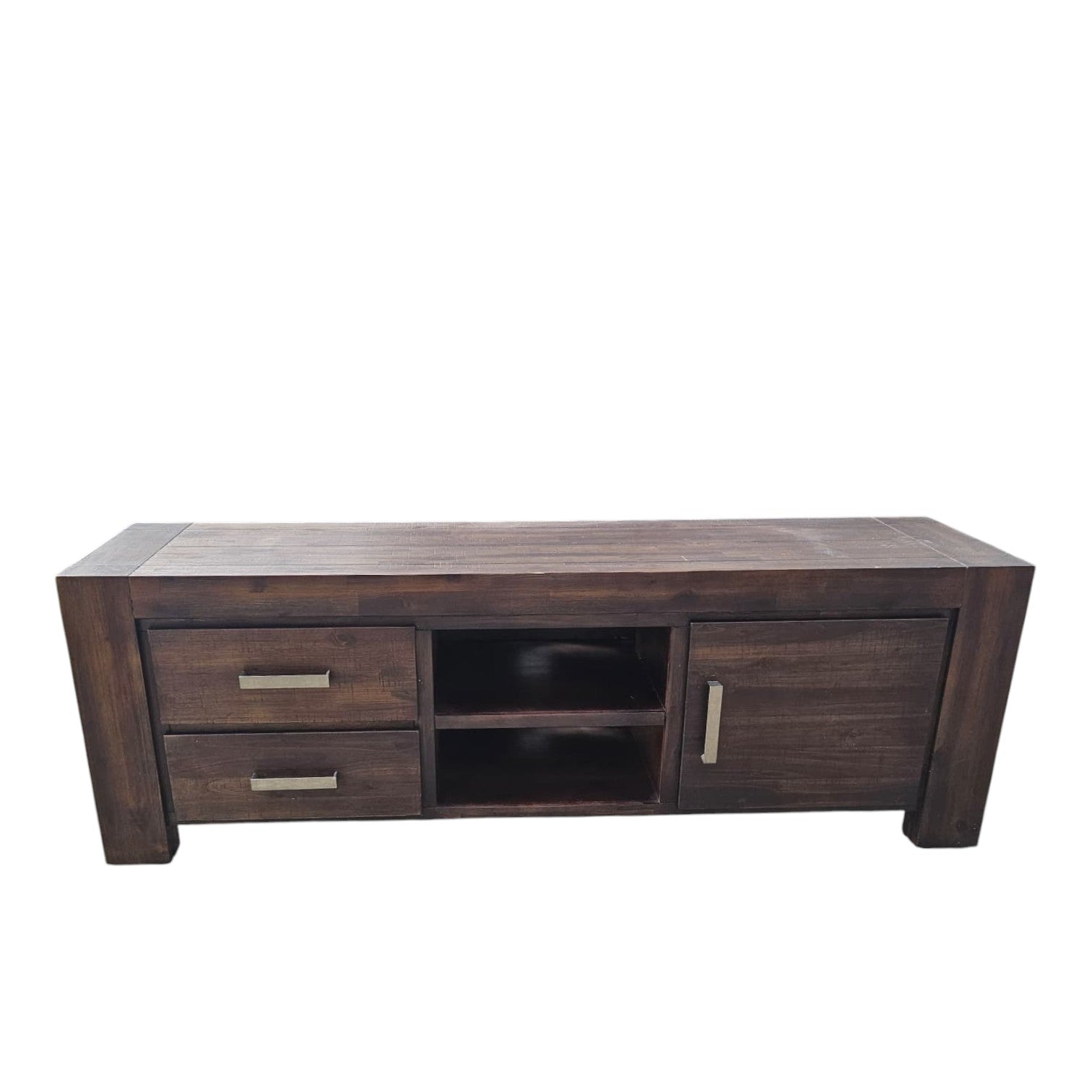 Dark Wood TV Unit - Entertainment Unit (Dimensions: 60x180x48)