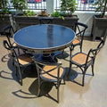 Dining Table and Chairs with Cross Back