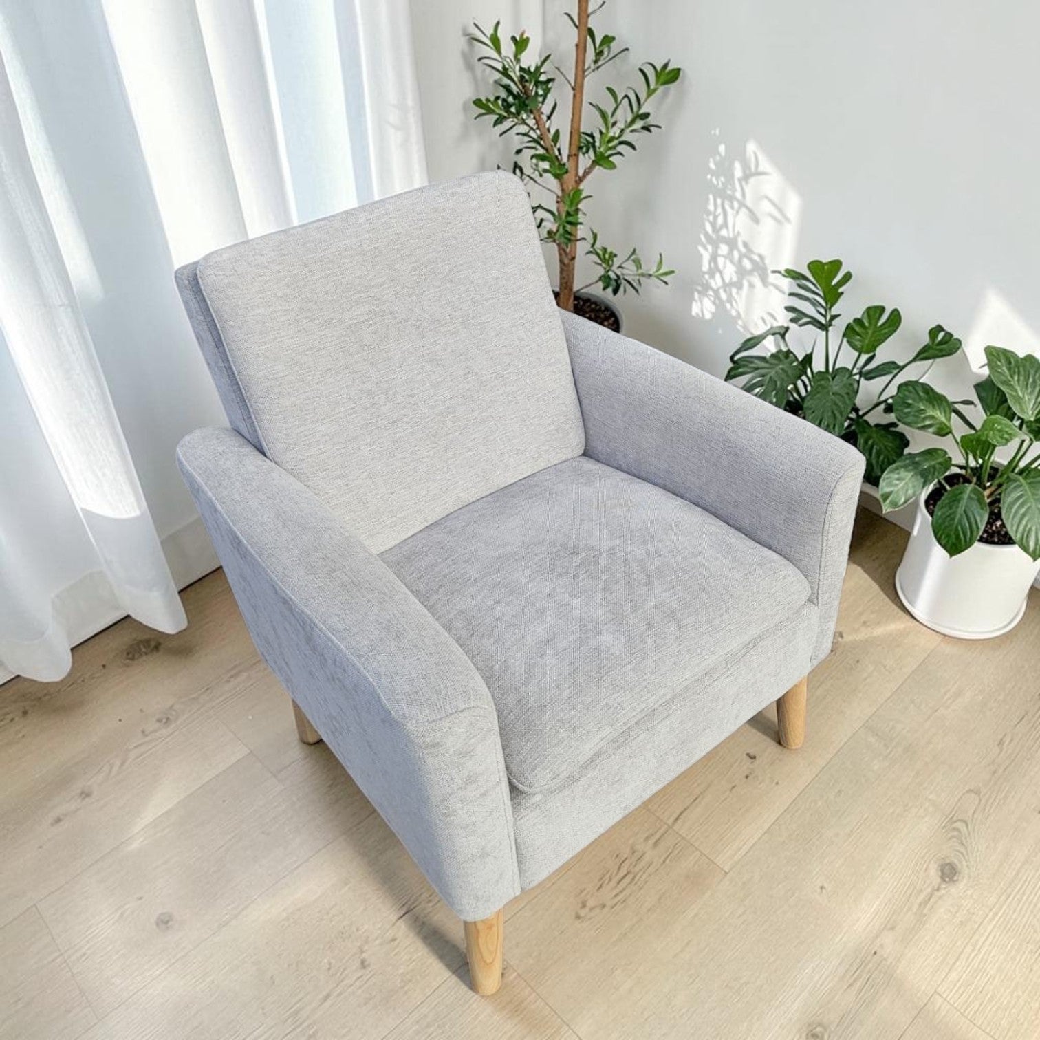 Fantastic Furniture Jenna Light Grey Armchairs (Dimensions: 85x76x72) (Priced Each)