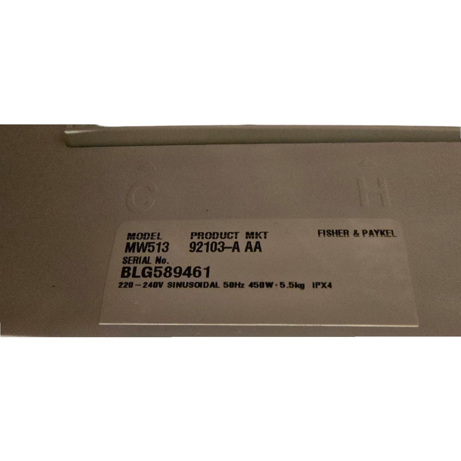 Fisher & Paykel Top Loading Washing Machine (Dimensions:100x54x55)