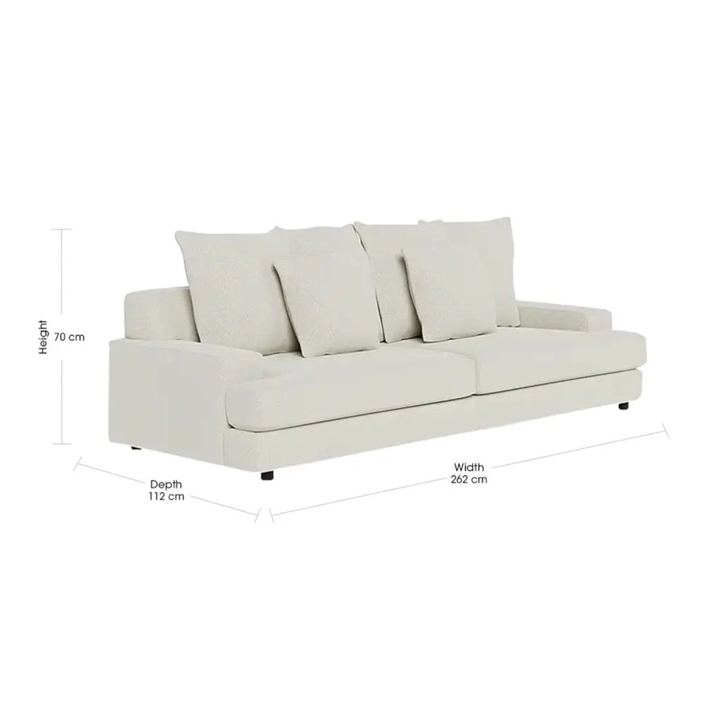 Freedom Furniture NOOSA 3.5 Seater Fabric Deep Sofa (W262cm X D112cm X H70 Cm)