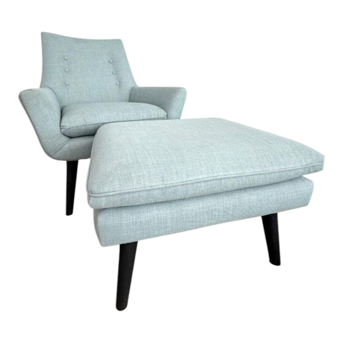 Freedom Retro Chair In Arena Neptune With Matching Footstool Rrp $450