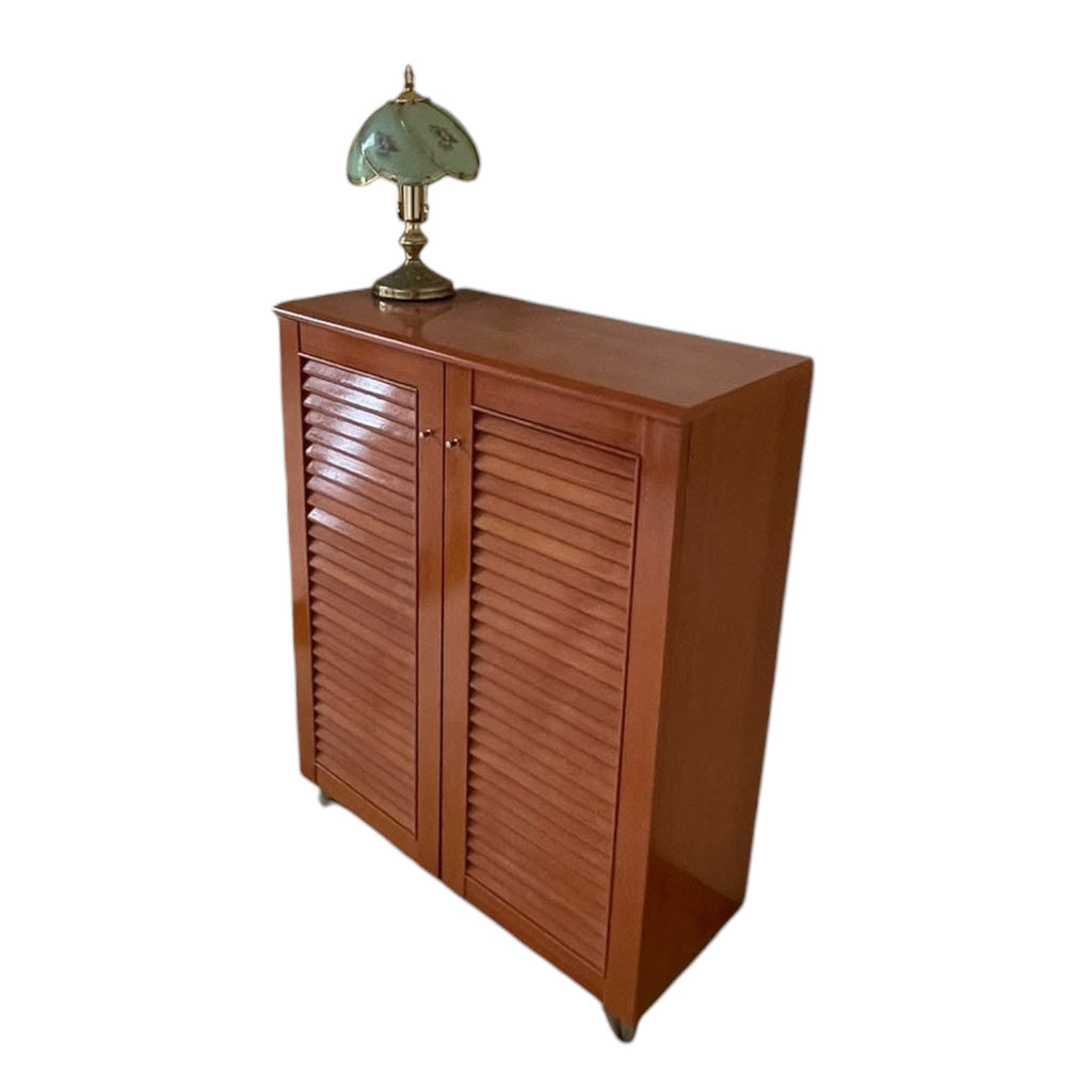 Freestanding Reddish-brown Wooden Shoe Storage Cabinet
