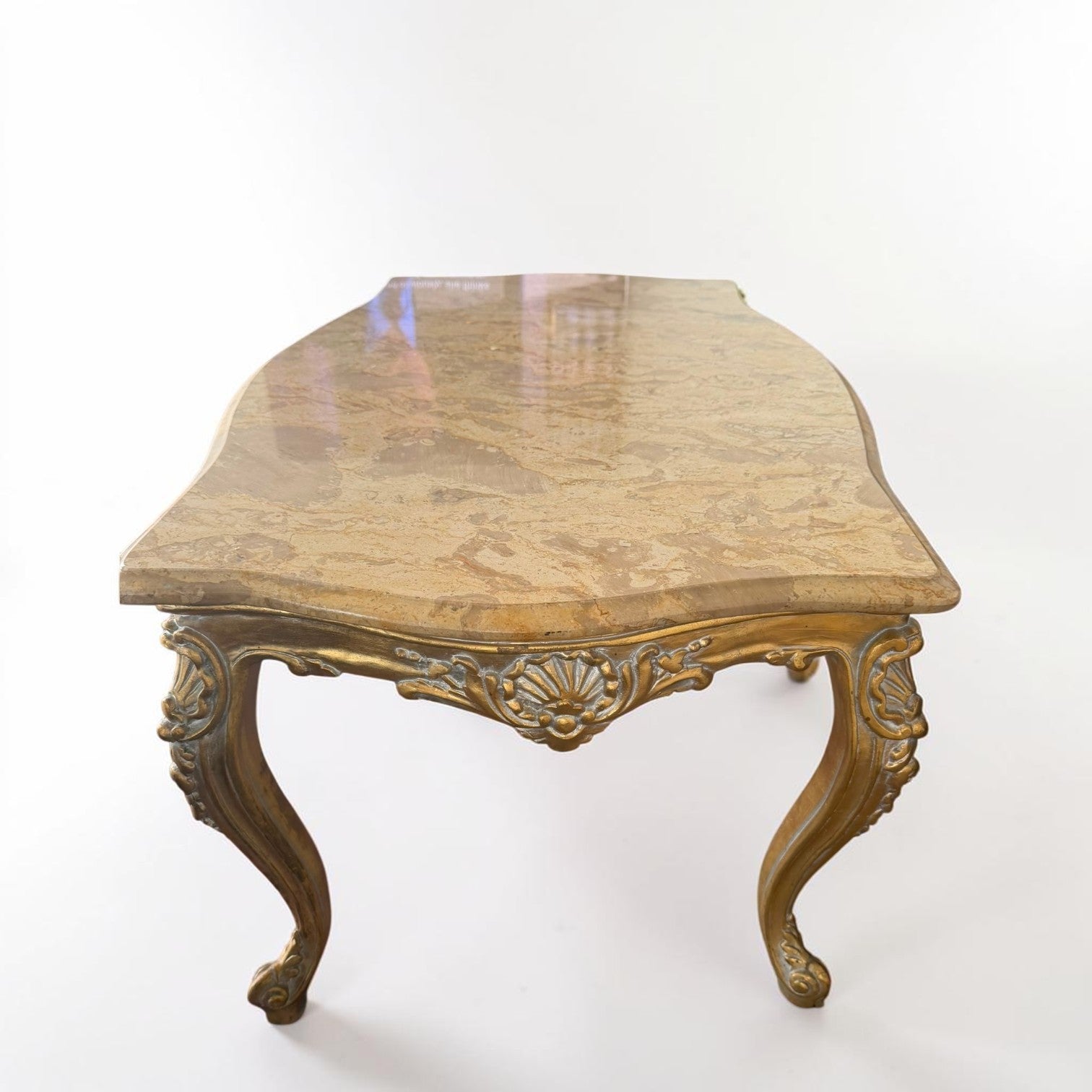 French Louis Xv Style Marble Top Coffee Table Set