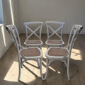 French Provincial Style White Cross Back Dining Chair X4 (Prices Each)