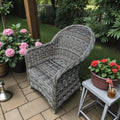Gray And Black Wicker Armchair (Dimensions: 85x57x70) (Priced Each)