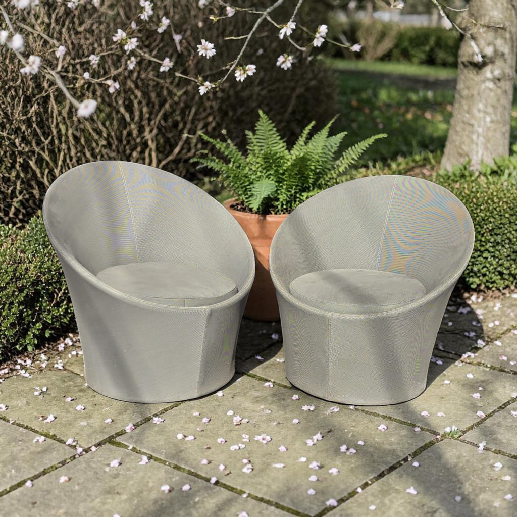 Grey Round Garden Chairs (Priced Each)