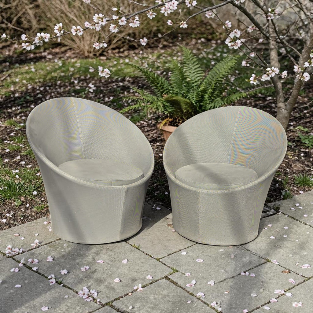 Grey Round Garden Chairs (Priced Each)