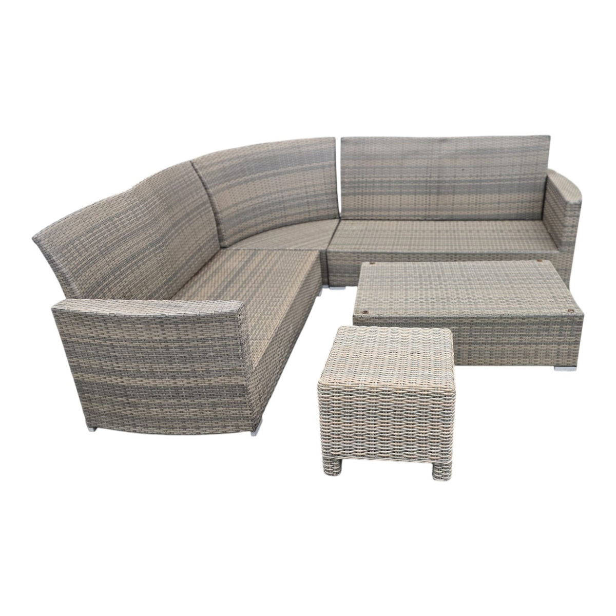 Grey Wicker Rattan Outdoor Sectional Sofa Set