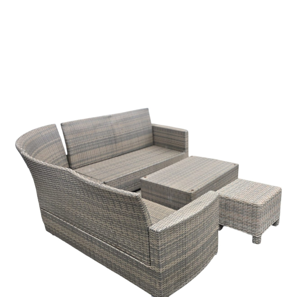 Grey Wicker Rattan Outdoor Sectional Sofa Set