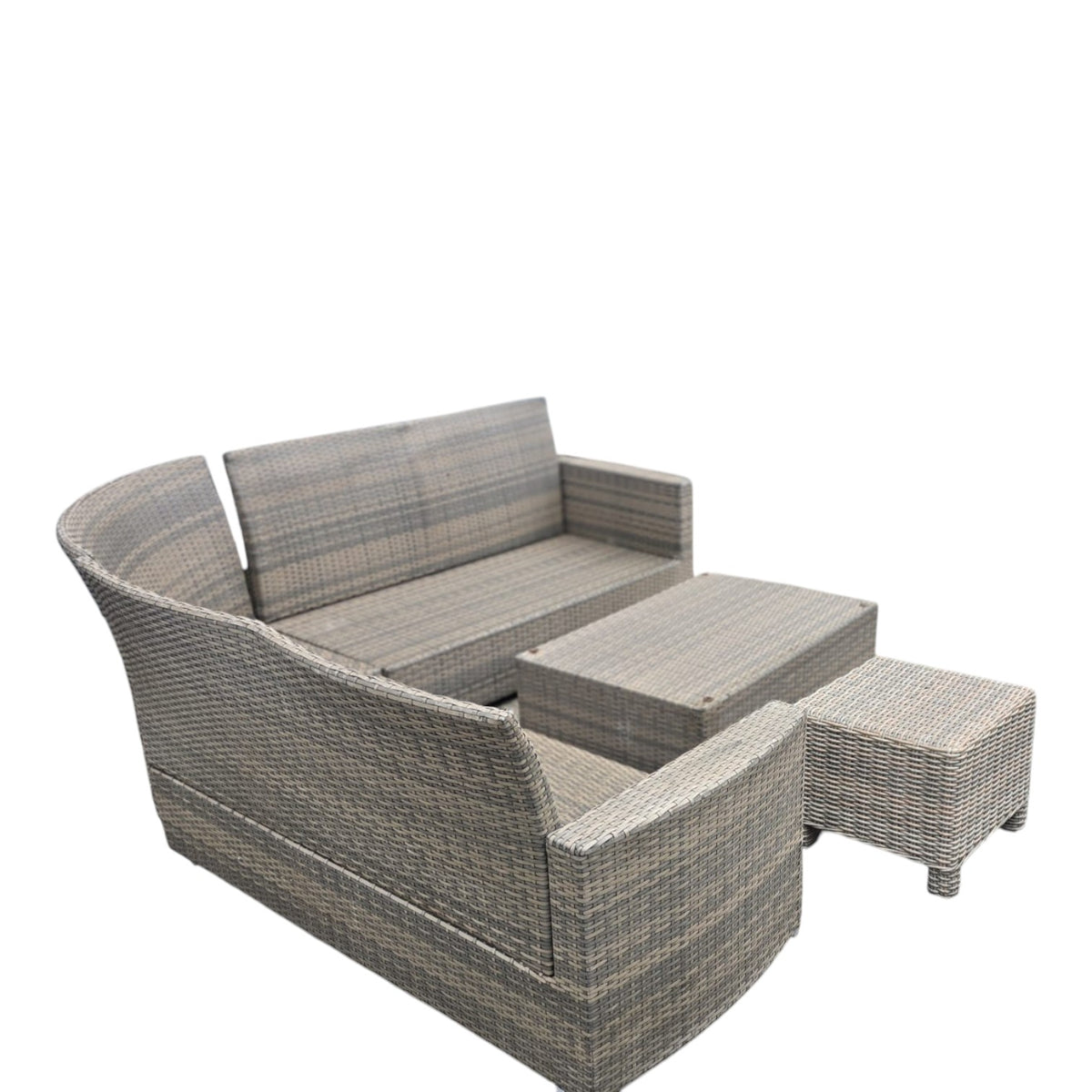 Grey Wicker Rattan Outdoor Sectional Sofa Set