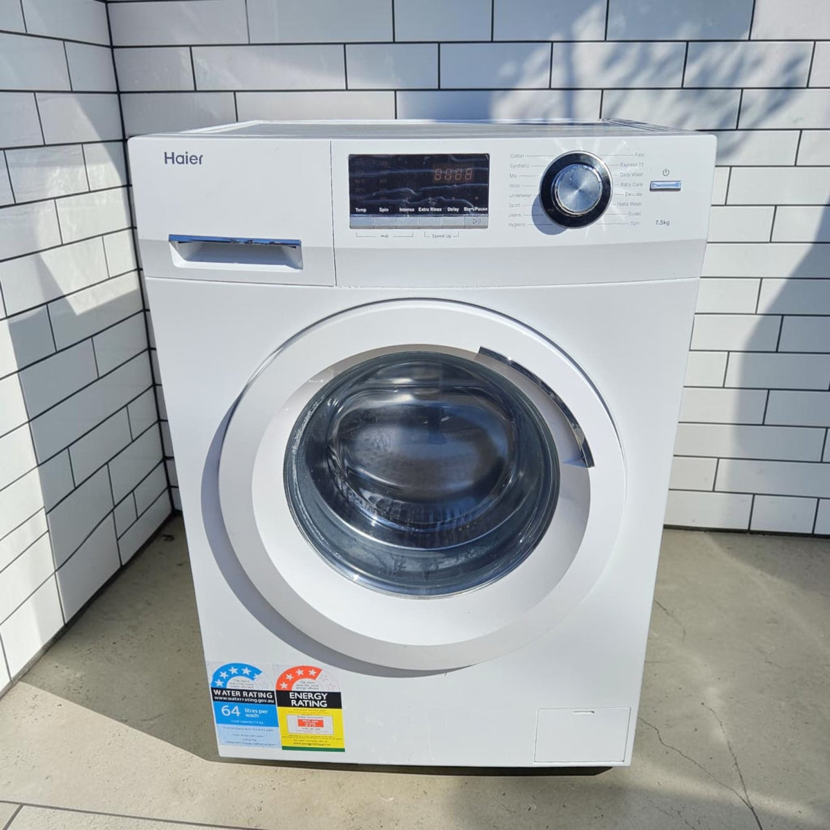 Haier 7.5kg Front Load (Model: HWF75AW2) Washing Machine (Dimensions: 84x60x60)